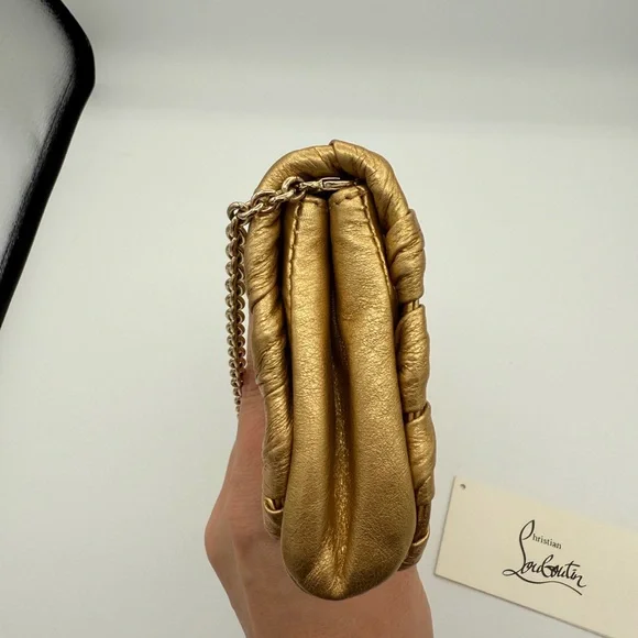 Christian Louboutin Kenya Metallic Gold Clutch - Picture 3 of 7